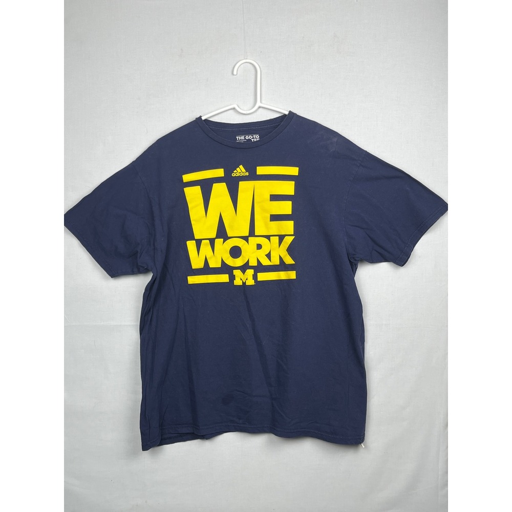 Adidas Michigan Wolverines Men's XL We‎ Work Graphic T-Shirt Navy Blue